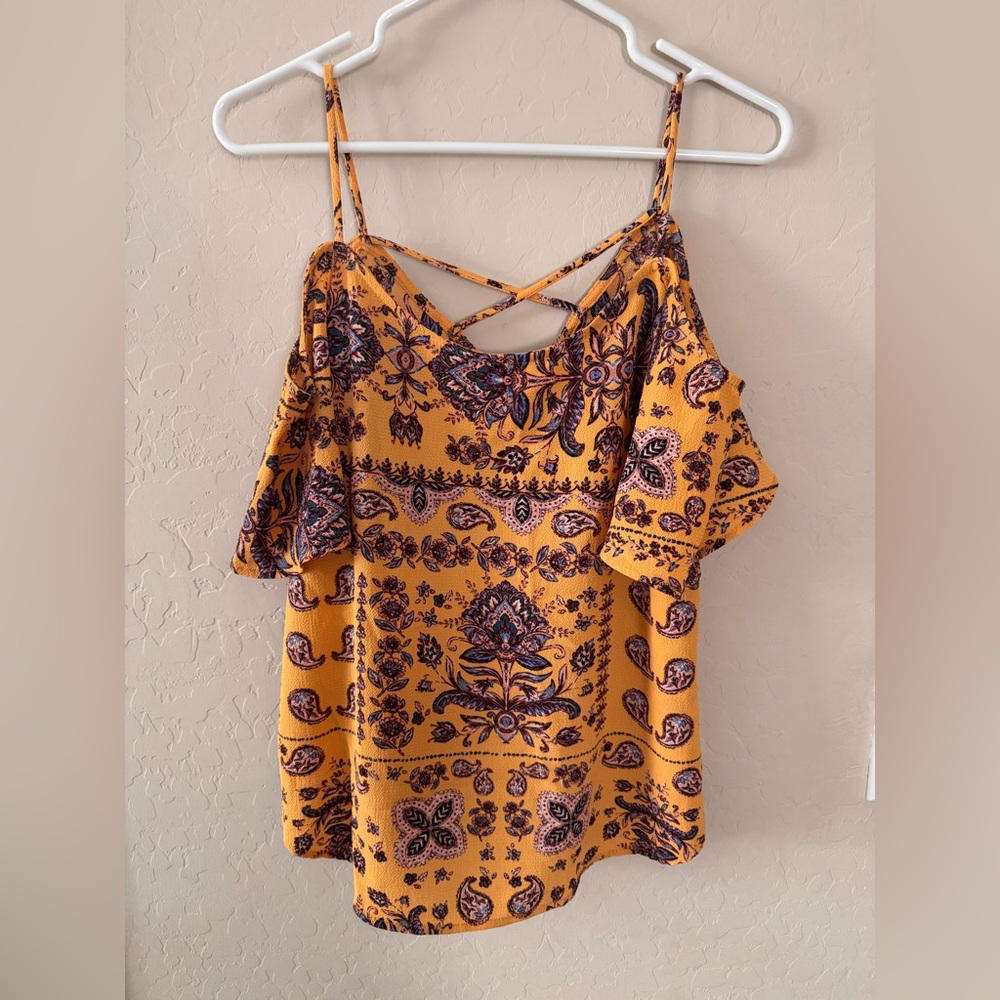 Kaileigh Yellow and Purple Patterned Blouse